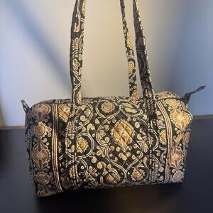 Vera Bradley Caffe Latte Paisley Small Duffel Bag Retired Travel Bag Vintage